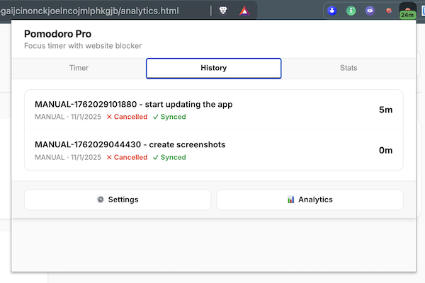 Time Tracking Interface